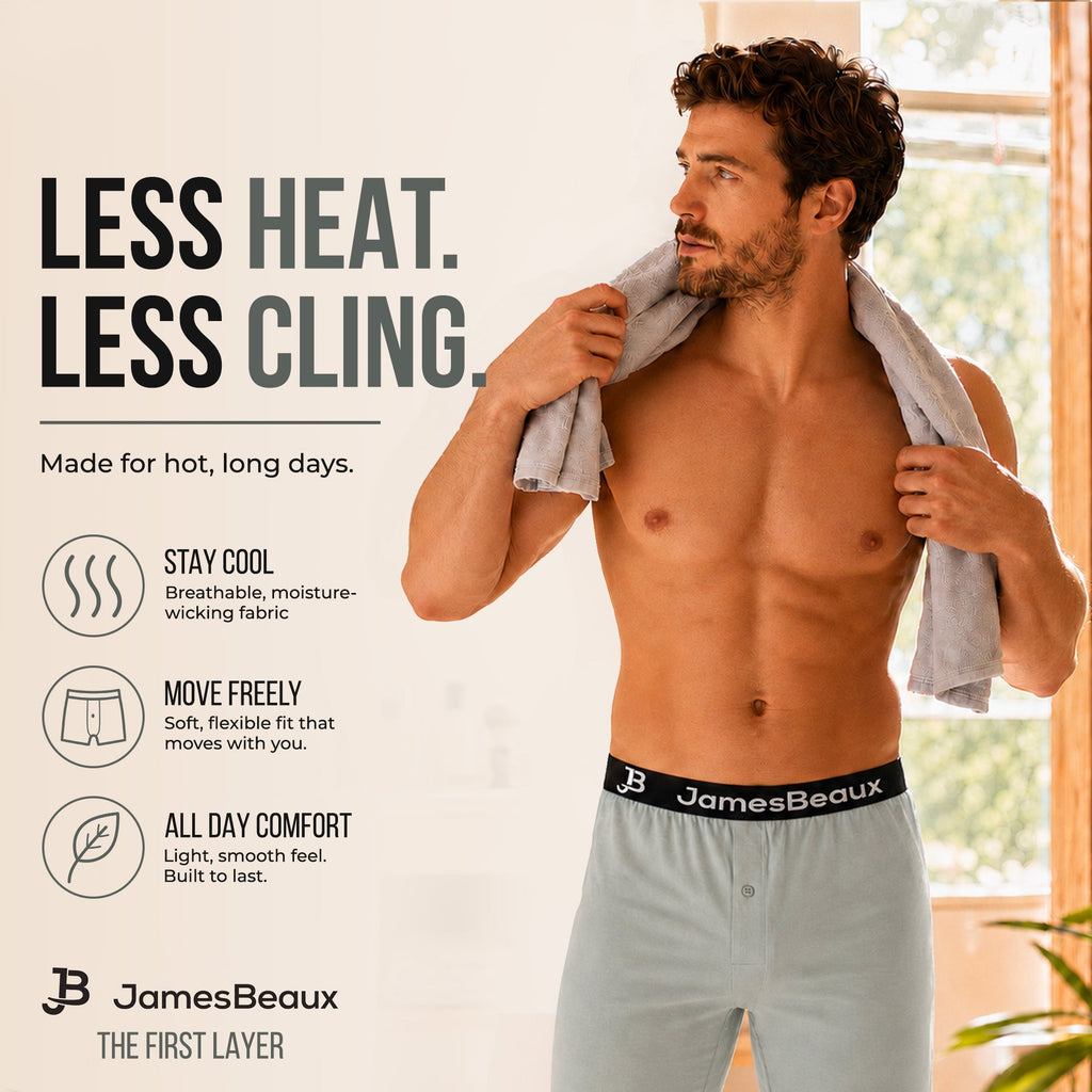 Men's Bamboo Boxer Shorts - Ultra-Soft & Breathable Underwear (Gray)