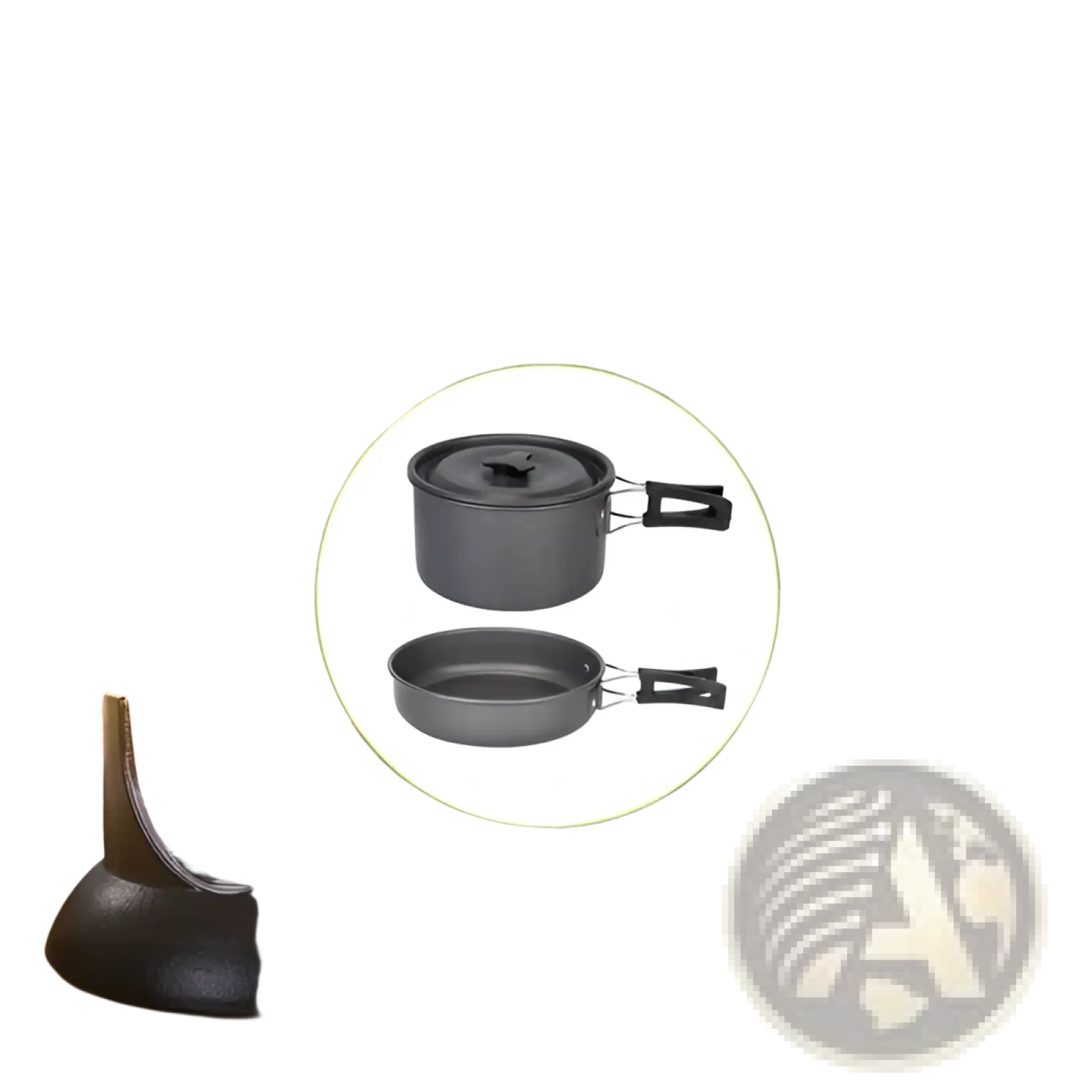12pcs Camping Cookware Set with Aluminum Pot and Kettle