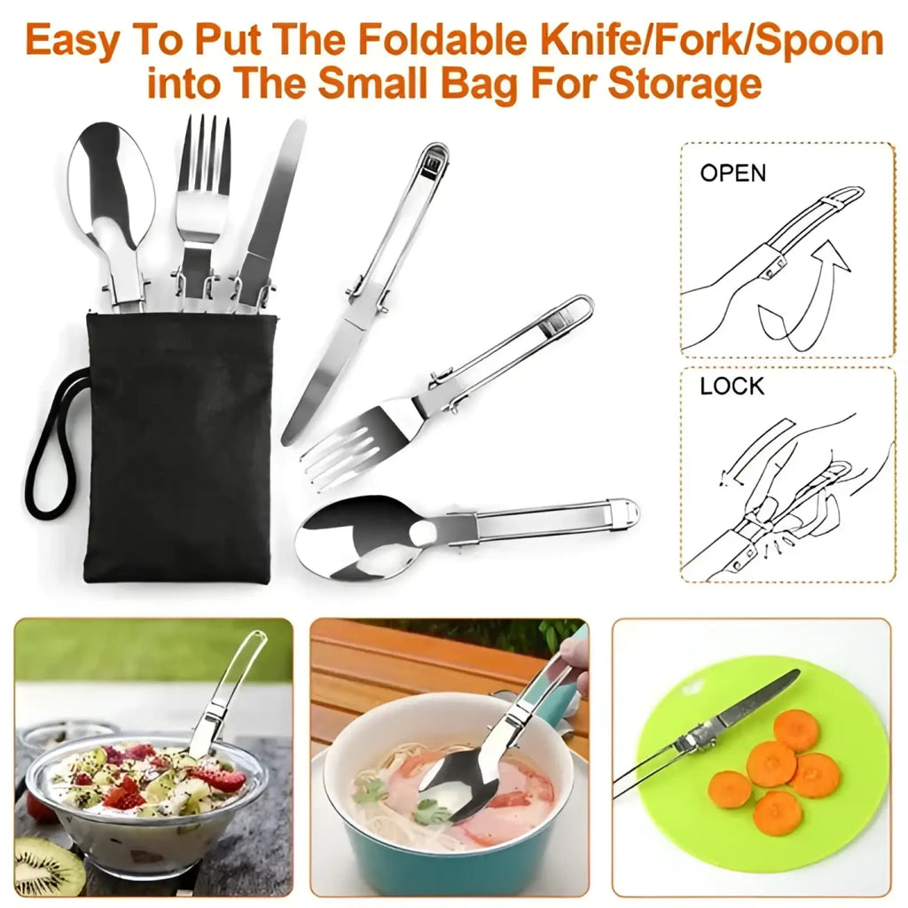 16pcs Camping Cookware Set with Kettle and Stove Pot