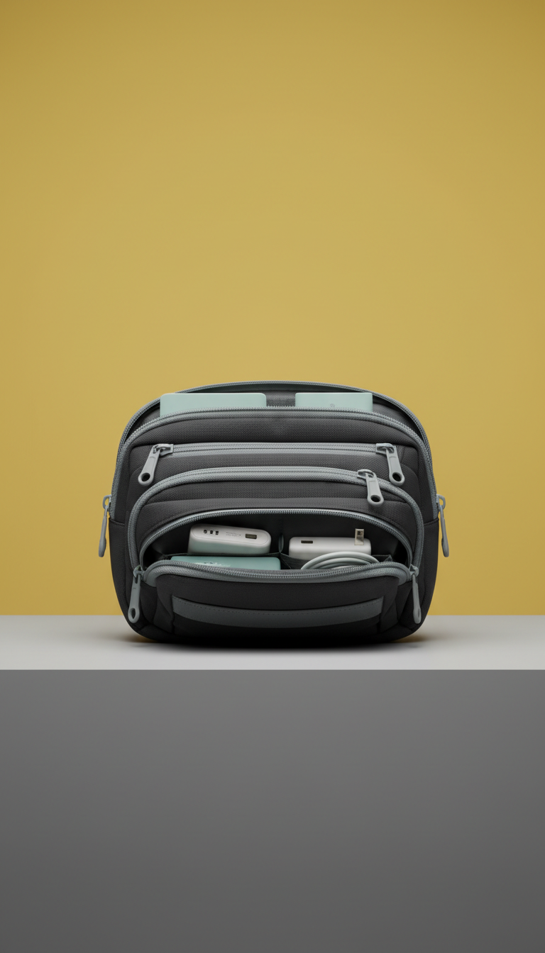 Tech Organizer Pouch with Dual Compartments