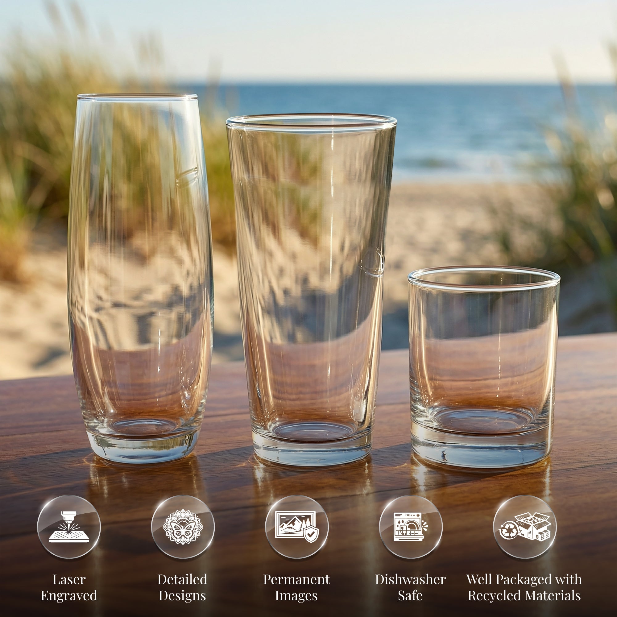 St Andrews  Golf Course - The Old Course- Laser Engraved Golf Course Map Glasses