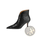 Croc Embossed Leather Stiletto Ankle Boots