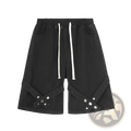 Men's Diagonal Strap Denim Shorts with Drawstring Waist