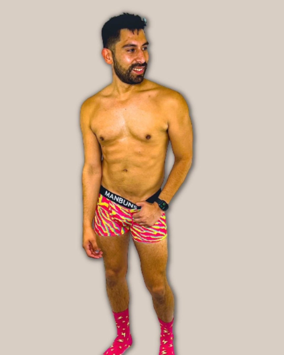 Men's Electric Zebra Boxer Trunk Underwear with Pouch