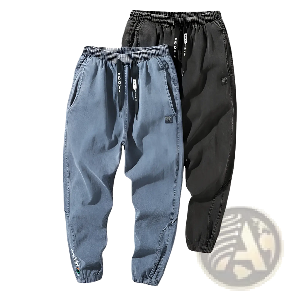 Men's Relaxed Fit Denim Joggers with Drawstring Waist