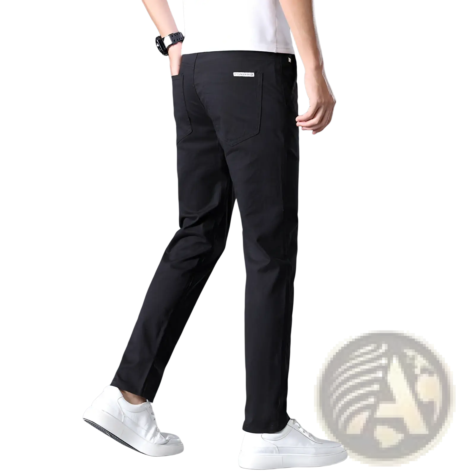 Men's Slim Fit Elastic Cotton Straight Leg Chino Pants