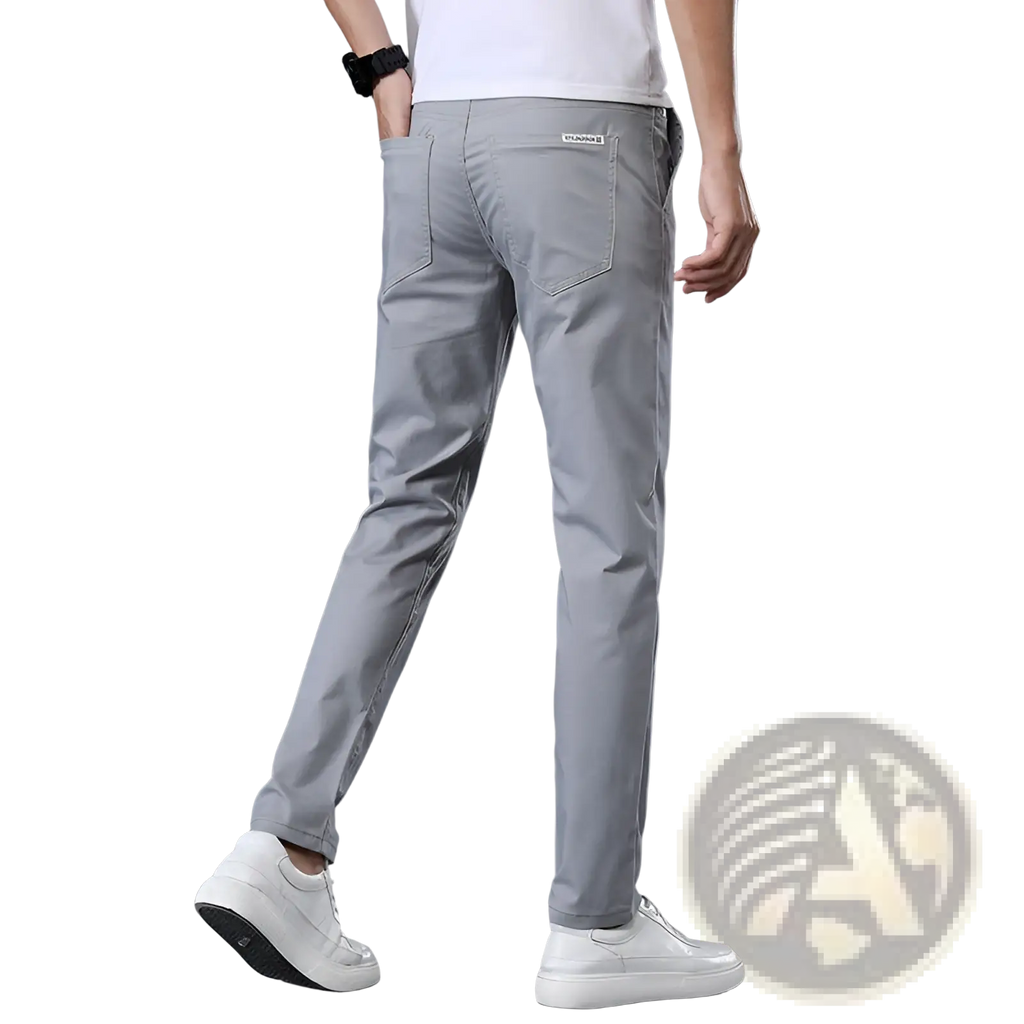 Men's Slim Fit Elastic Cotton Straight Leg Chino Pants