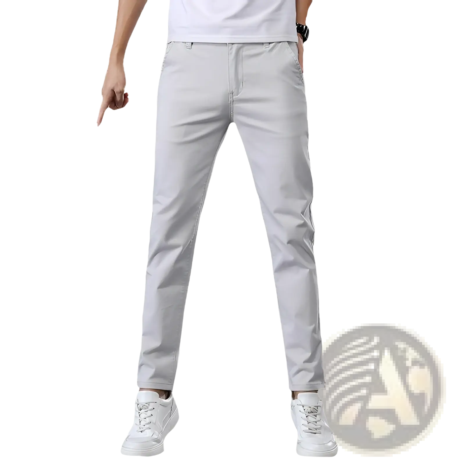 Men's Slim Fit Elastic Cotton Straight Leg Chino Pants