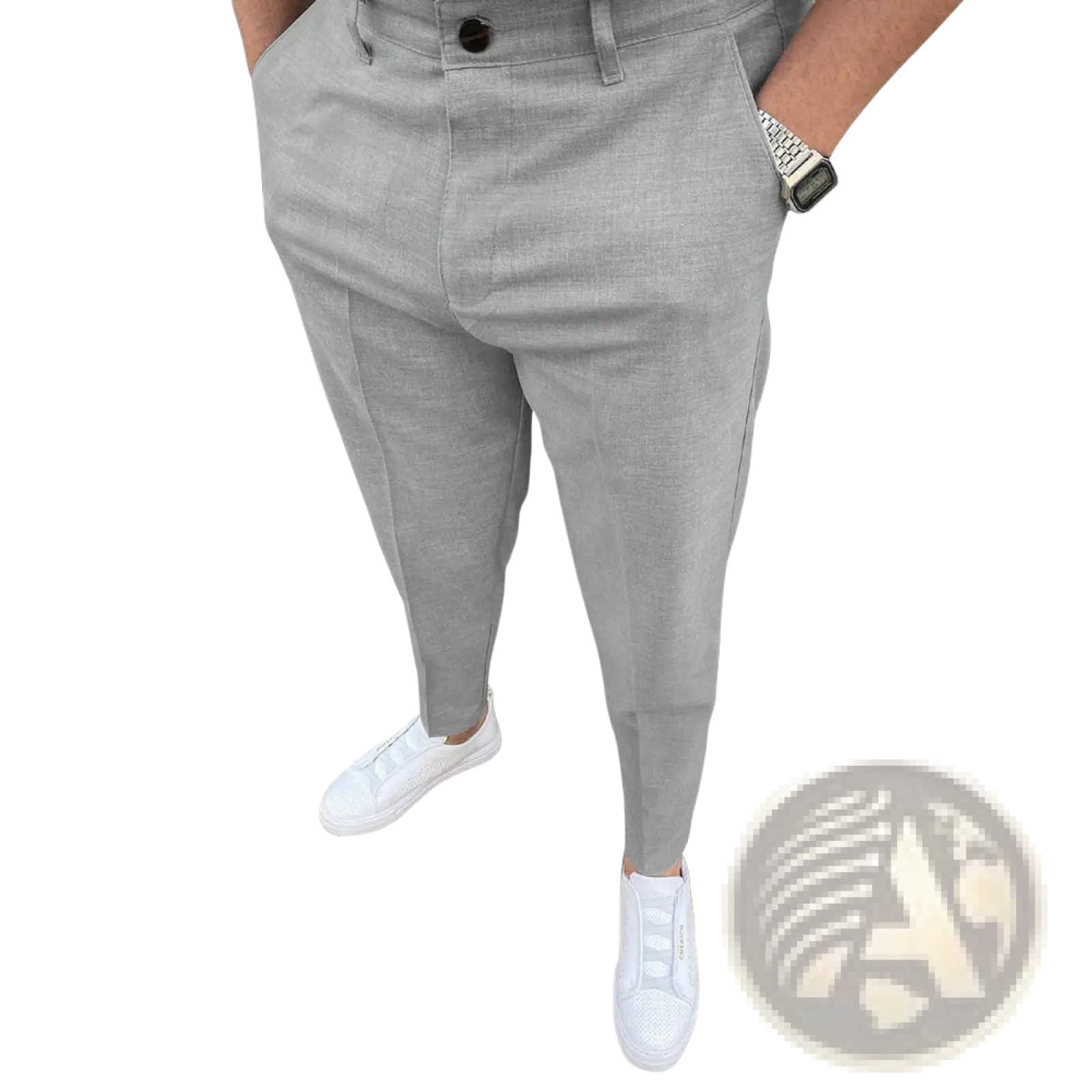 Men's Slim Fit Textured Tapered Chinos