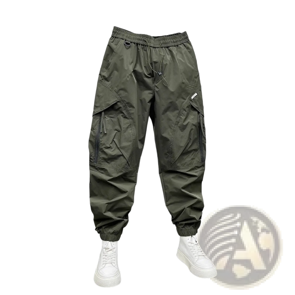 Men's Tapered Cargo Joggers with Elastic Waist and Pockets