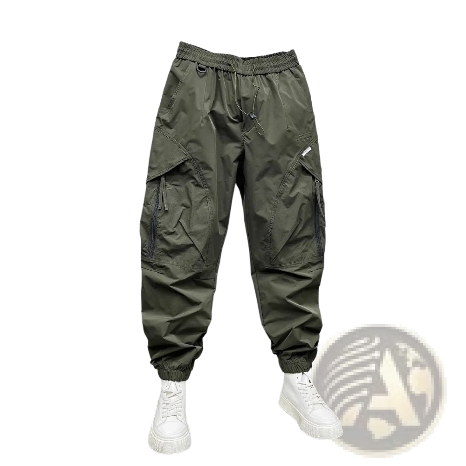 Men's Tapered Cargo Joggers with Elastic Waist and Pockets