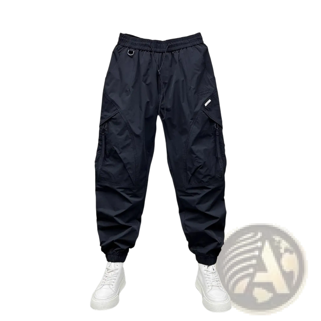 Men's Tapered Cargo Joggers with Elastic Waist and Pockets