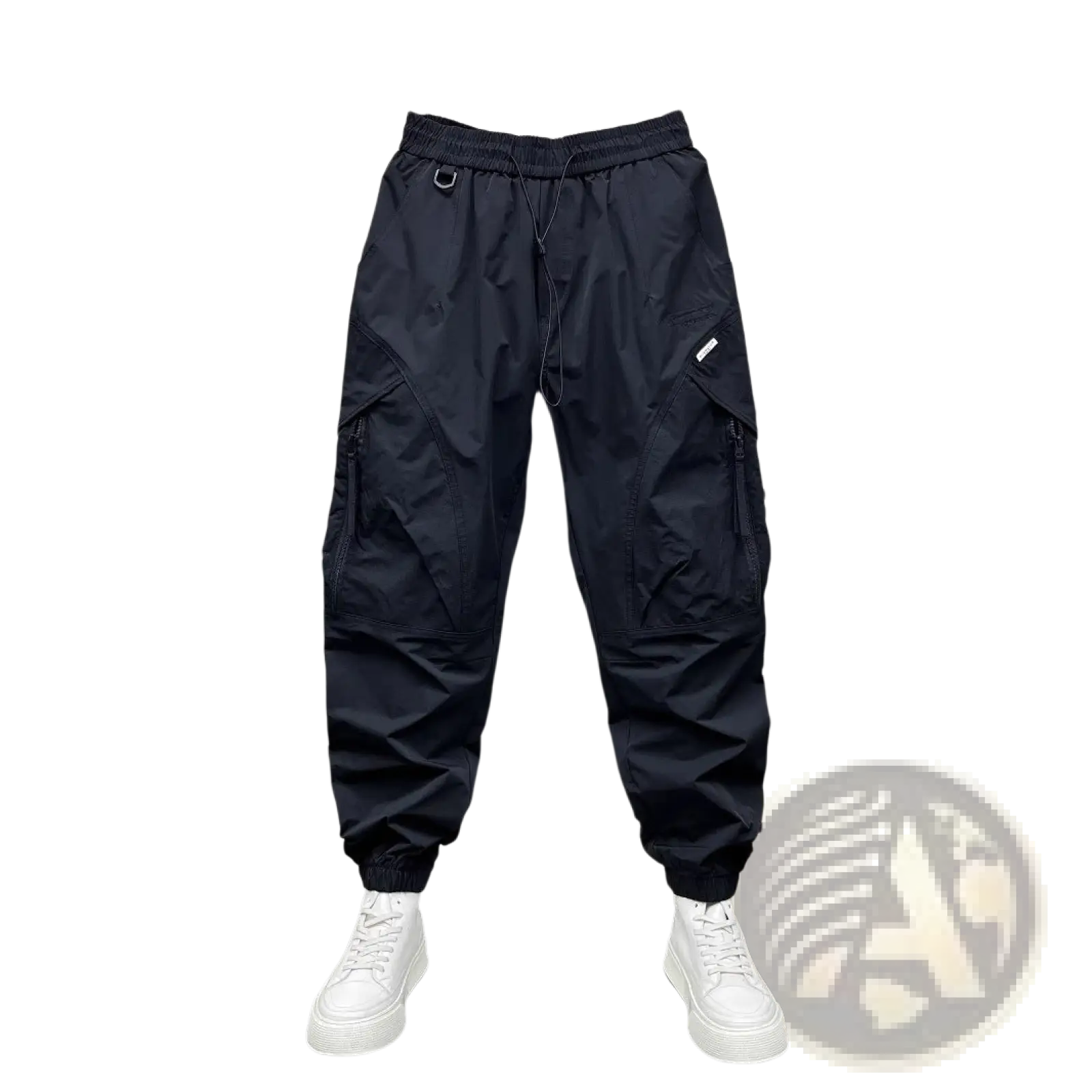 Men's Tapered Cargo Joggers with Elastic Waist and Pockets