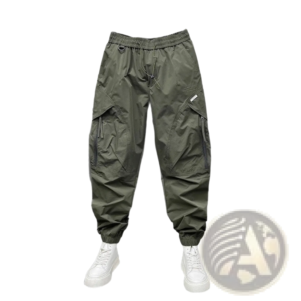 Men's Tapered Cargo Joggers with Elastic Waist and Pockets