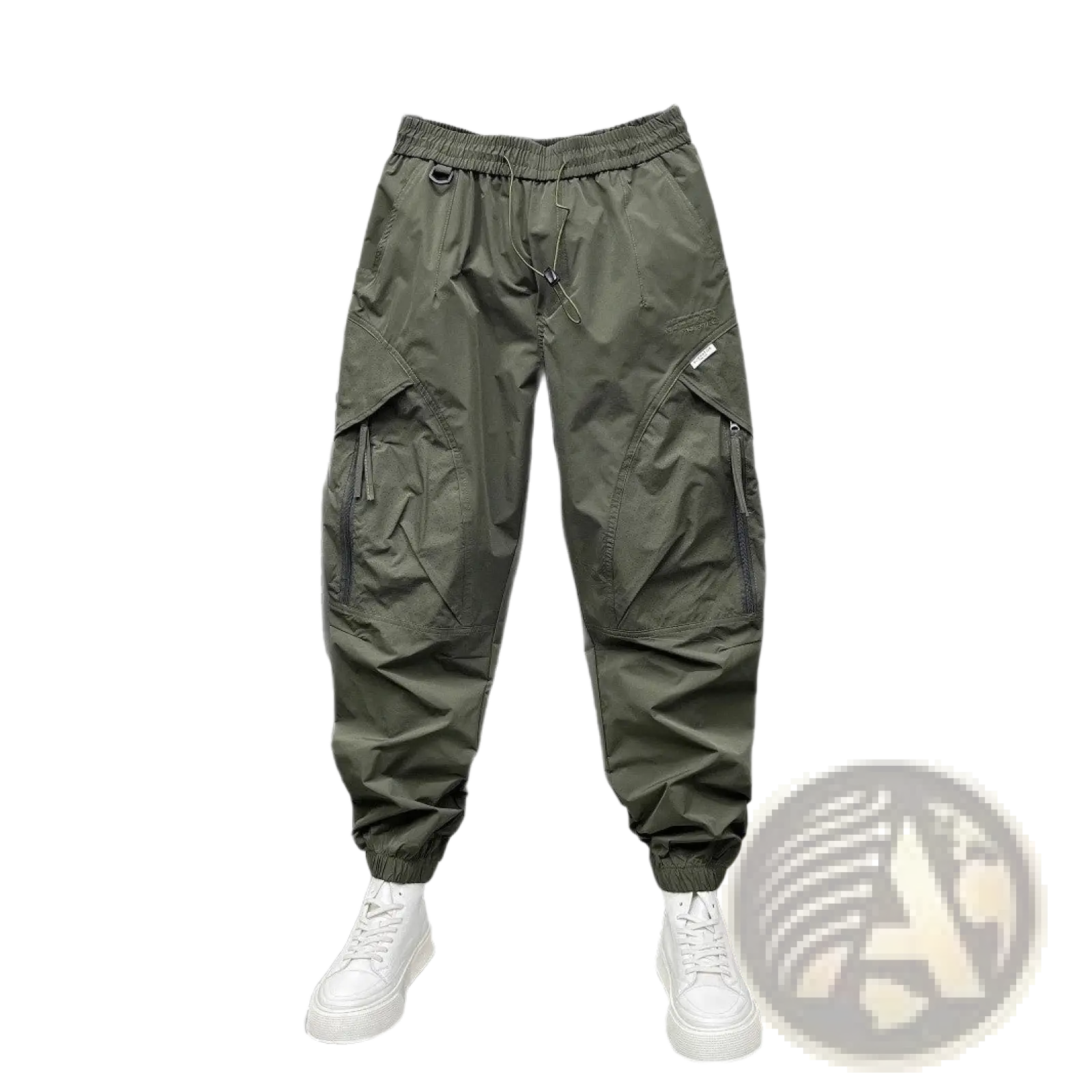 Men's Tapered Cargo Joggers with Elastic Waist and Pockets