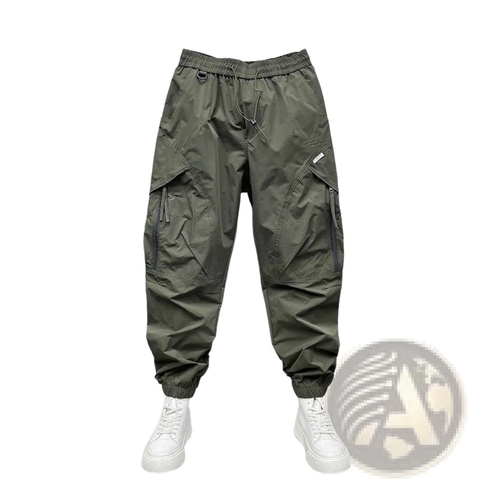 Men's Tapered Cargo Joggers with Elastic Waist and Pockets